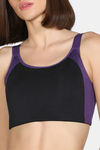 Zelocity Medium Impact Quick Dry Sports Bra with Removable Padding - Jet Black — thumbnail 5